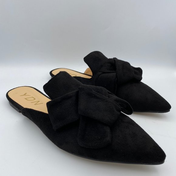 YDN Shoes - YDN Black Suede Pointy Toe Loafers Flats Size 9